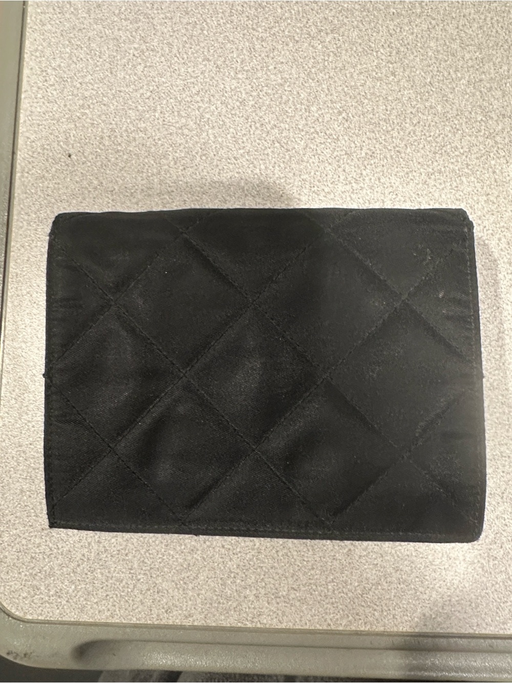 Prada Black Quilted Nylon Wallet Card Holder with Gold Triangle Logo - Picture 2 of 6